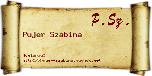 Pujer Szabina névjegykártya